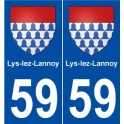59 Lys-lez-Lannoy blason autocollant plaque stickers ville