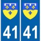 41 Loir et Cher autocollant plaque blason armoiries stickers département