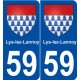 59 Lys-lez-Lannoy blason autocollant plaque stickers ville