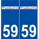 59 Lys-lez-Lannoy logo autocollant plaque stickers ville