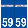 59 Lys-lez-Lannoy logo autocollant plaque stickers ville