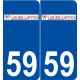 59 Lys-lez-Lannoy logo autocollant plaque stickers ville