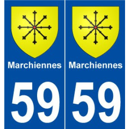 59 Marchiennes blason autocollant plaque stickers ville