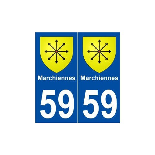 59 Marchiennes blason autocollant plaque stickers ville