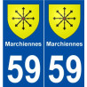 59 Marchiennes blason autocollant plaque stickers ville