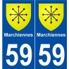 59 Marchiennes blason autocollant plaque stickers ville