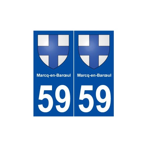 59 Marcq-en-Barœul blason autocollant plaque stickers ville