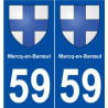 59 Marcq-en-Barœul blason autocollant plaque stickers ville