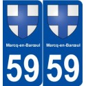 59 Marcq-en-Barœul blason autocollant plaque stickers ville