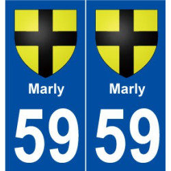 59 Marly blason autocollant plaque stickers ville