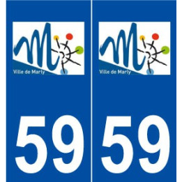 59 Marly logo autocollant plaque stickers ville
