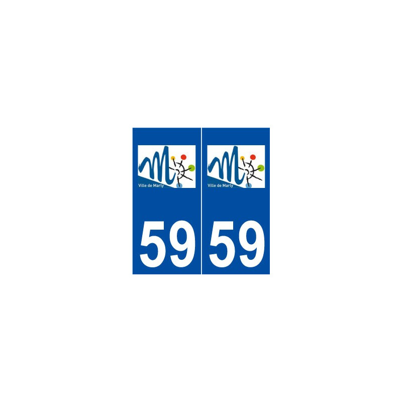 59 Marly logo autocollant plaque stickers ville