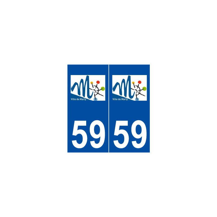 59 Marly logo autocollant plaque stickers ville