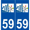 59 Marly logo autocollant plaque stickers ville