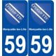 59 Marquette-lez-Lille blason autocollant plaque stickers ville