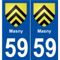 59 Masny blason autocollant plaque stickers ville