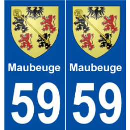 59 Maubeuge blason autocollant plaque stickers ville