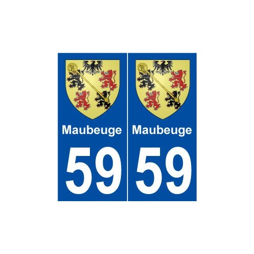 59 Maubeuge blason autocollant plaque stickers ville