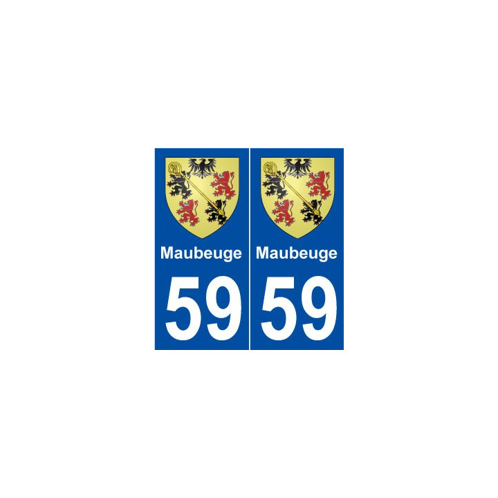 59 Maubeuge blason autocollant plaque stickers ville