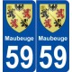 59 Maubeuge blason autocollant plaque stickers ville