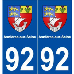 92 Asnières-sur-Seine blason autocollant plaque stickers ville