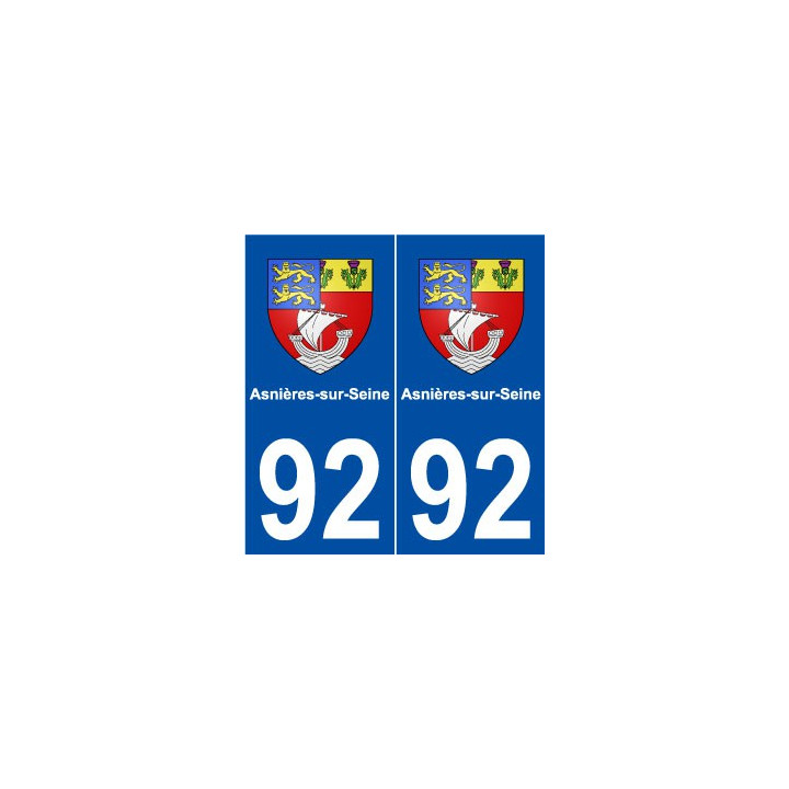 92 Asnières-sur-Seine blason autocollant plaque stickers ville