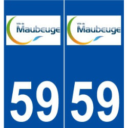 59 Maubeuge logo autocollant plaque stickers ville