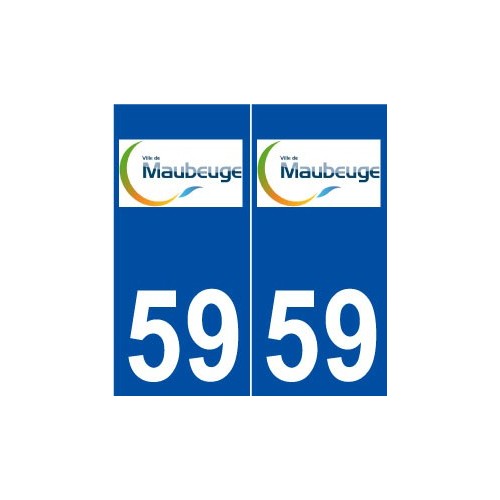 59 Maubeuge logo autocollant plaque stickers ville