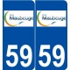59 Maubeuge logo autocollant plaque stickers ville