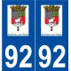 92 Asnières-sur-Seine logo autocollant plaque stickers ville