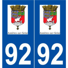 92 Asnières-sur-Seine logo autocollant plaque stickers ville