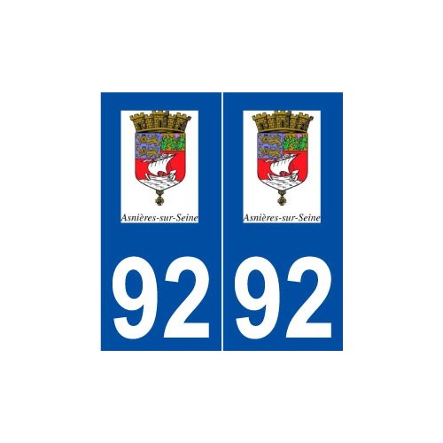 92 Asnières-sur-Seine logo autocollant plaque stickers ville