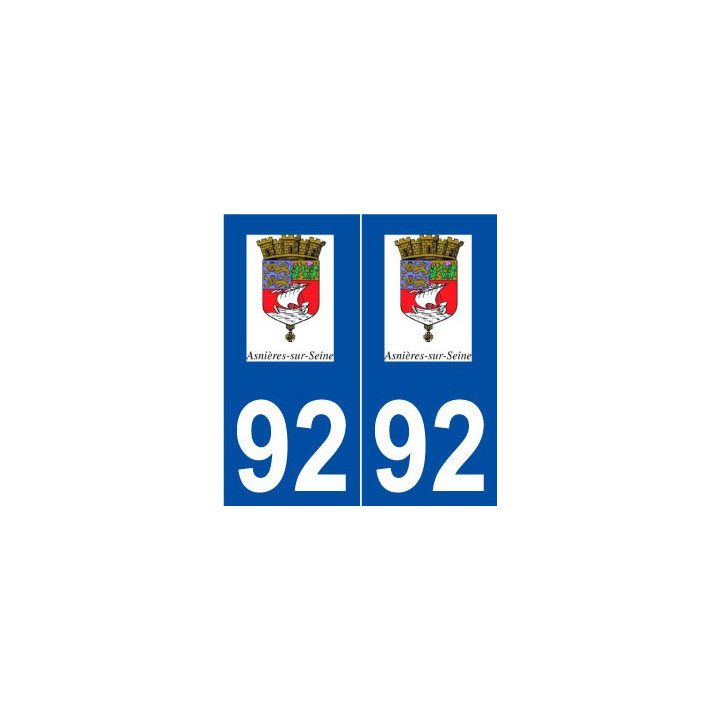 92 Asnières-sur-Seine logo autocollant plaque stickers ville