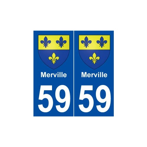 59 Merville blason autocollant plaque stickers ville
