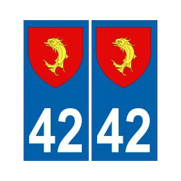 42 Loire autocollant plaque blason armoiries stickers département