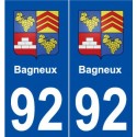 92 Bagneux blason autocollant plaque stickers ville