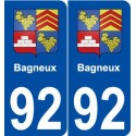 92 Bagneux blason autocollant plaque stickers ville