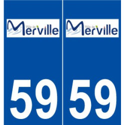 59 Merville logo autocollant plaque stickers ville