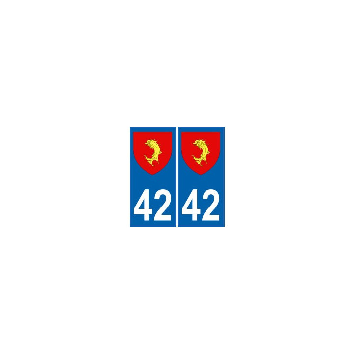 42 Loire autocollant plaque blason armoiries stickers département