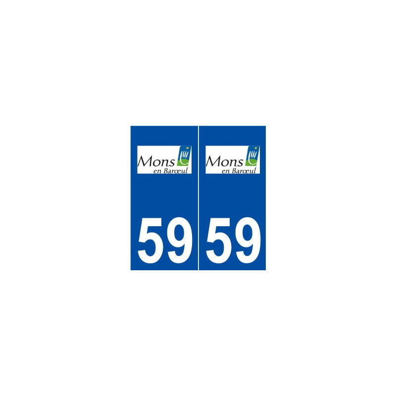 59 Mons-en-Barœul logo autocollant plaque stickers ville