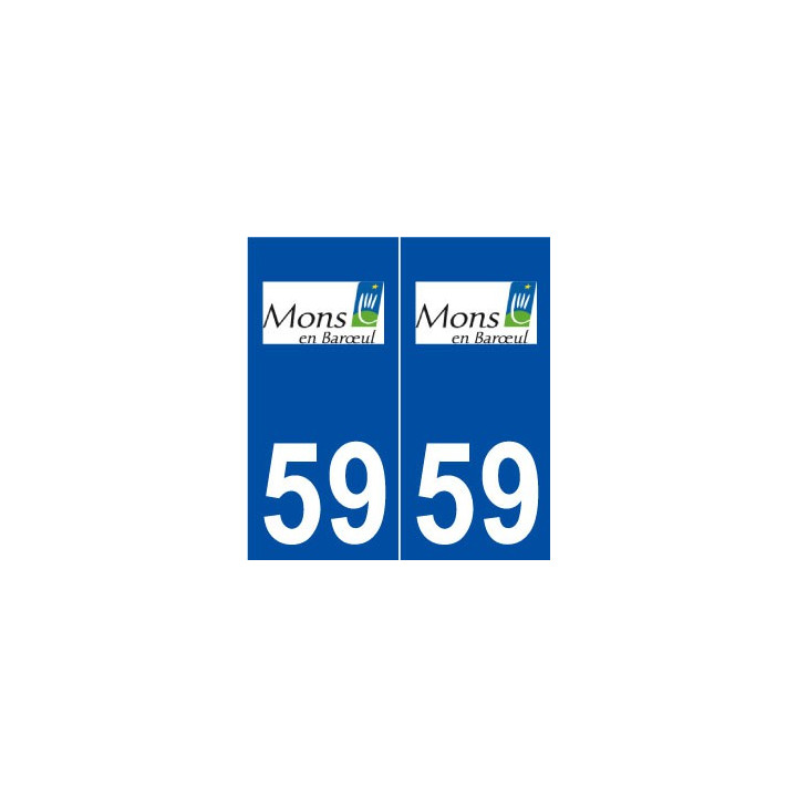 59 Mons-en-Barœul logo autocollant plaque stickers ville