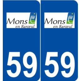 59 Mons-en-Barœul logo autocollant plaque stickers ville