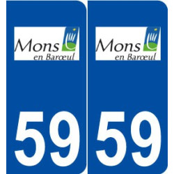 59 Mons-en-Barœul logo autocollant plaque stickers ville