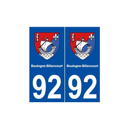 92 Boulogne-Billancourt blason autocollant plaque stickers ville