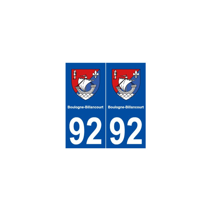 92 Boulogne-Billancourt blason autocollant plaque stickers ville