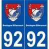 92 Boulogne-Billancourt blason autocollant plaque stickers ville