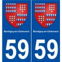 59 Montigny-en-Ostrevent blason autocollant plaque stickers ville