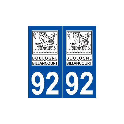 92 Boulogne-Billancourt logo autocollant plaque stickers ville