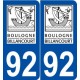 92 Boulogne-Billancourt logo autocollant plaque stickers ville