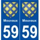 59 Mouvaux blason autocollant plaque stickers ville
